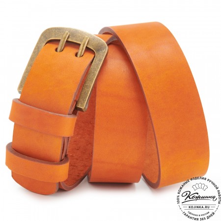 Кожаный мужской ремень "Адам Нью" (рыжий)